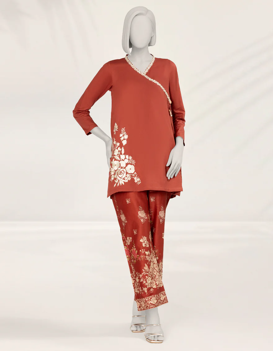 RED TEXTURED 2PC STITCHED | JLAWN-S-JST-25-2200/S NEW GARA-4