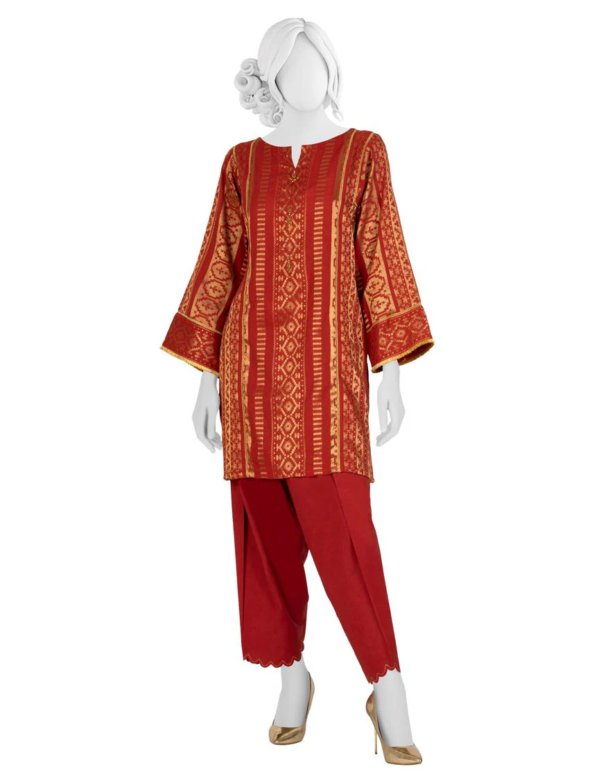 RED LAWN 2PC UNSTITCHED | JLAWN-S-JST-US-21-1624 FEMME