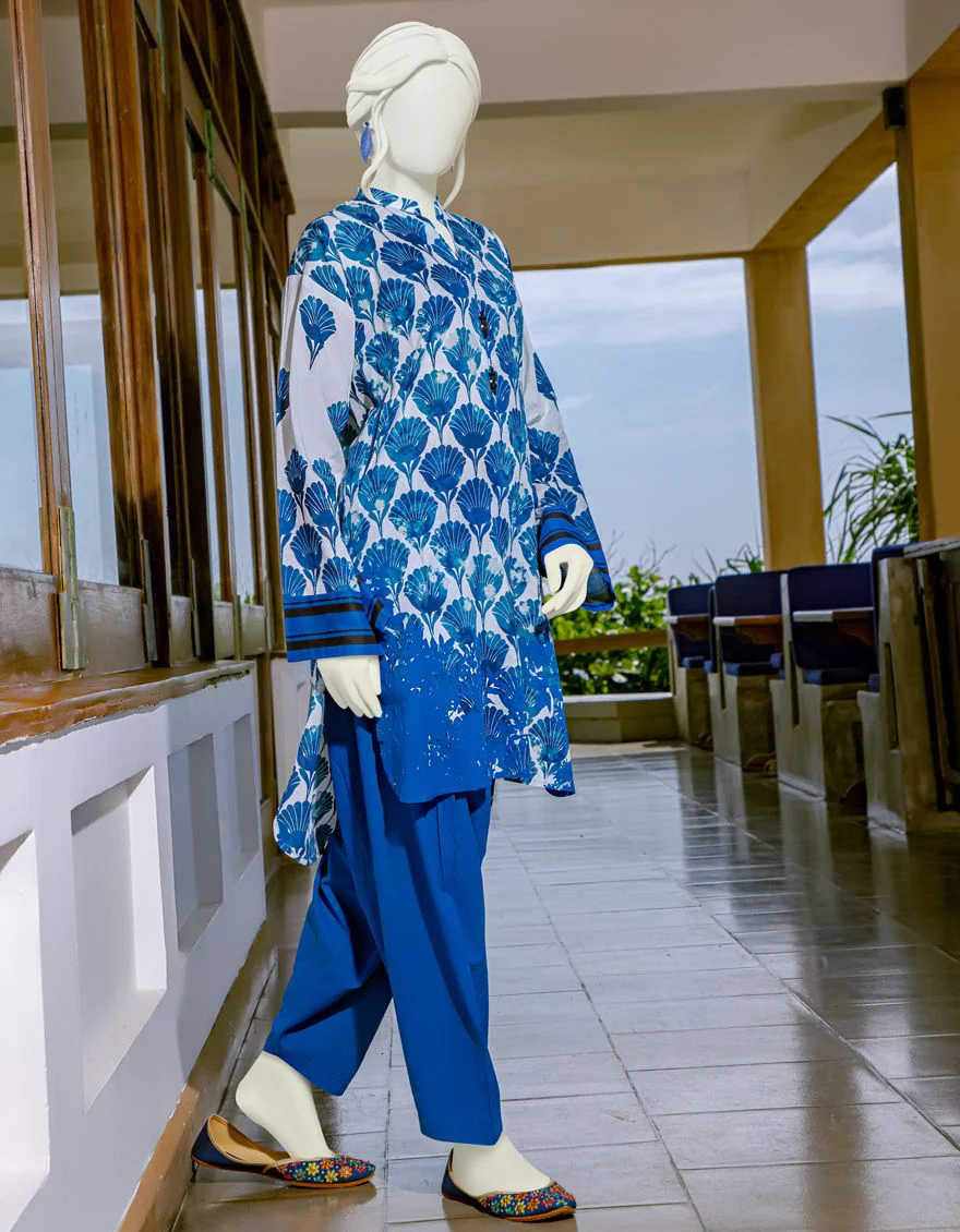 BLUE-WHITE 2PC UNSTITCHED | JLAWN-S-JST-US-22-1609 PORCELAIN