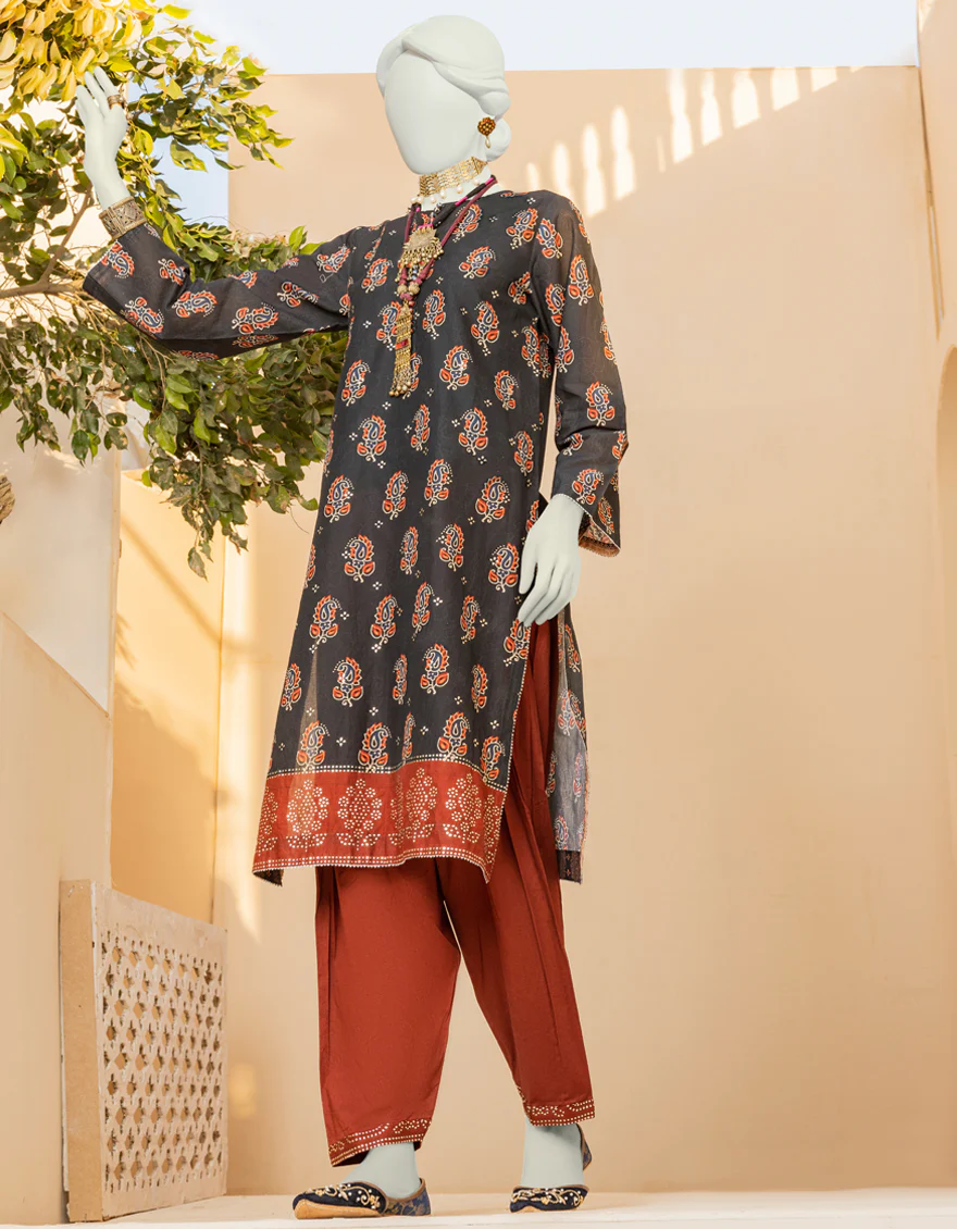 BLACK LAWN 2PC STITCHED | JLAWN-S-JST-US-23-1611/S RASI