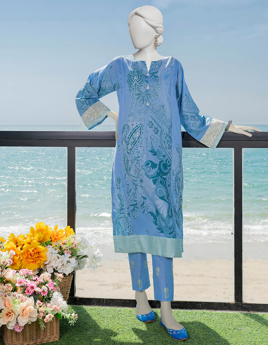 BLUE JACQUARD 2PC STITCHED | JLAWN-S-JST-US-23-1651/S TESSUTO