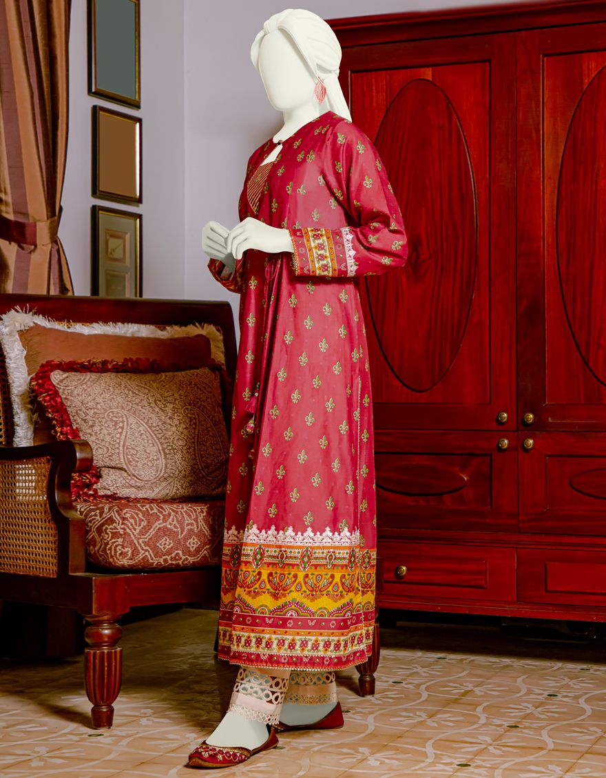 RED LAWN 1PC UNSTITCHED | JLAWN-S-JSU-US-22-915 DAISY