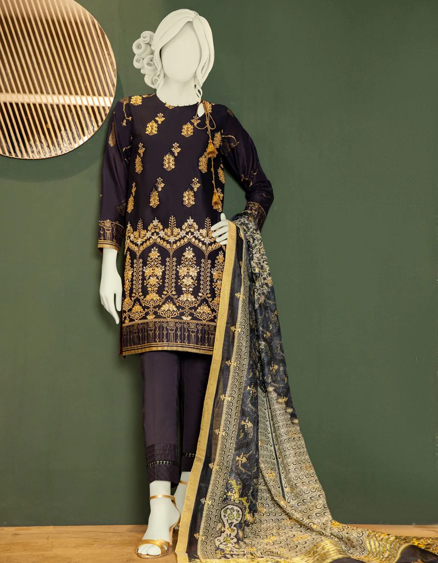 BLUE LAWN 3PC UNSTITCHED | JLAWN-S-US-20-281 MASAKALI