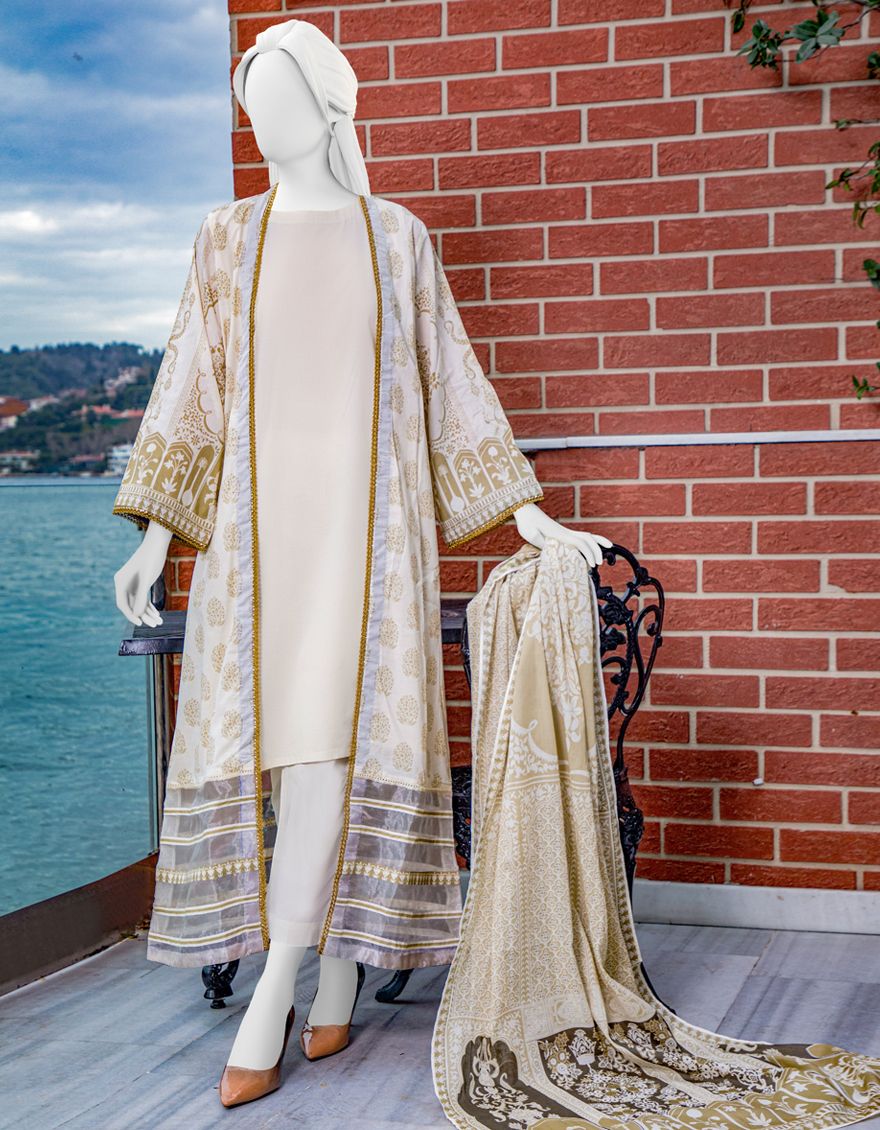 OFF WHITE LAWN 3PC UNSTITCHED | JLAWN-S-US-21-184 NOORI