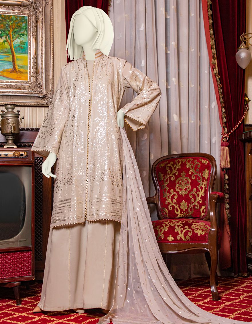 GREY LAWN 3PC UNSTITCHED | JLAWN-S-US-21-190 BAGH-E -BAHAR