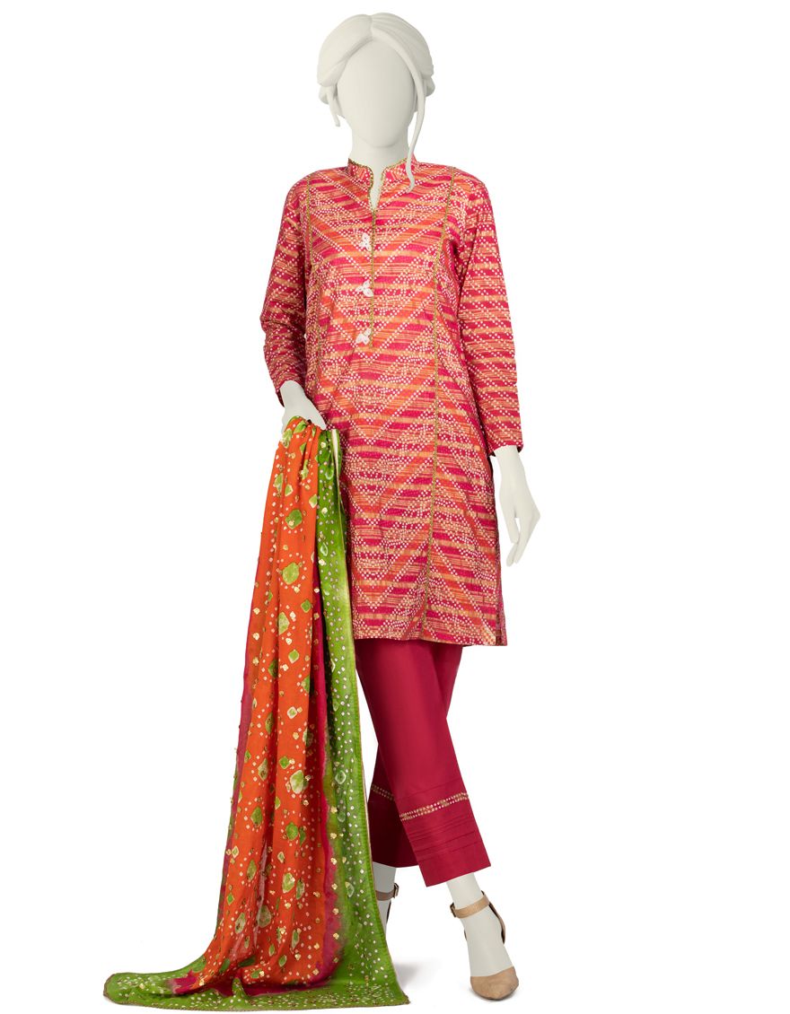 PINK LAWN 3PC UNSTITCHED | JLAWN-S-US-21-198 CHESHM