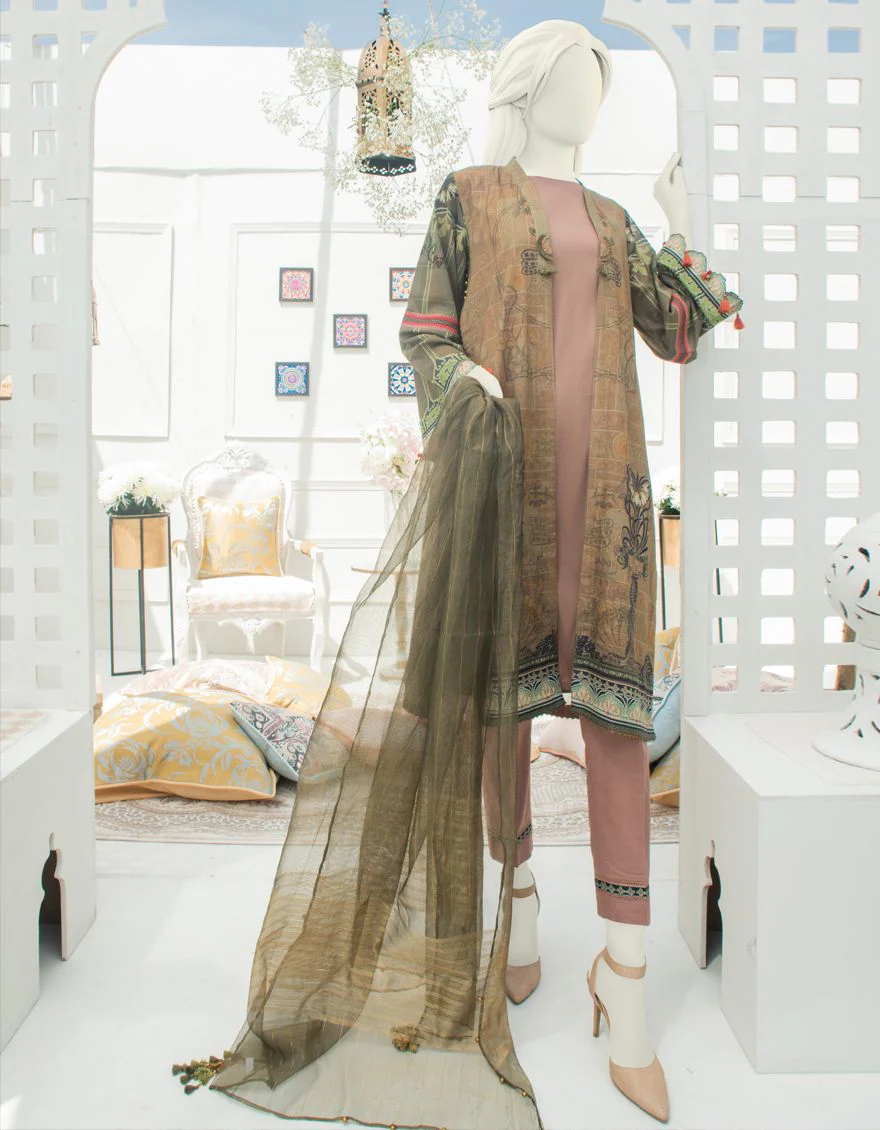 MULTICOLOR LAWN 3PC UNSTITCHED | JLAWN-S-US-21-252 MUSE