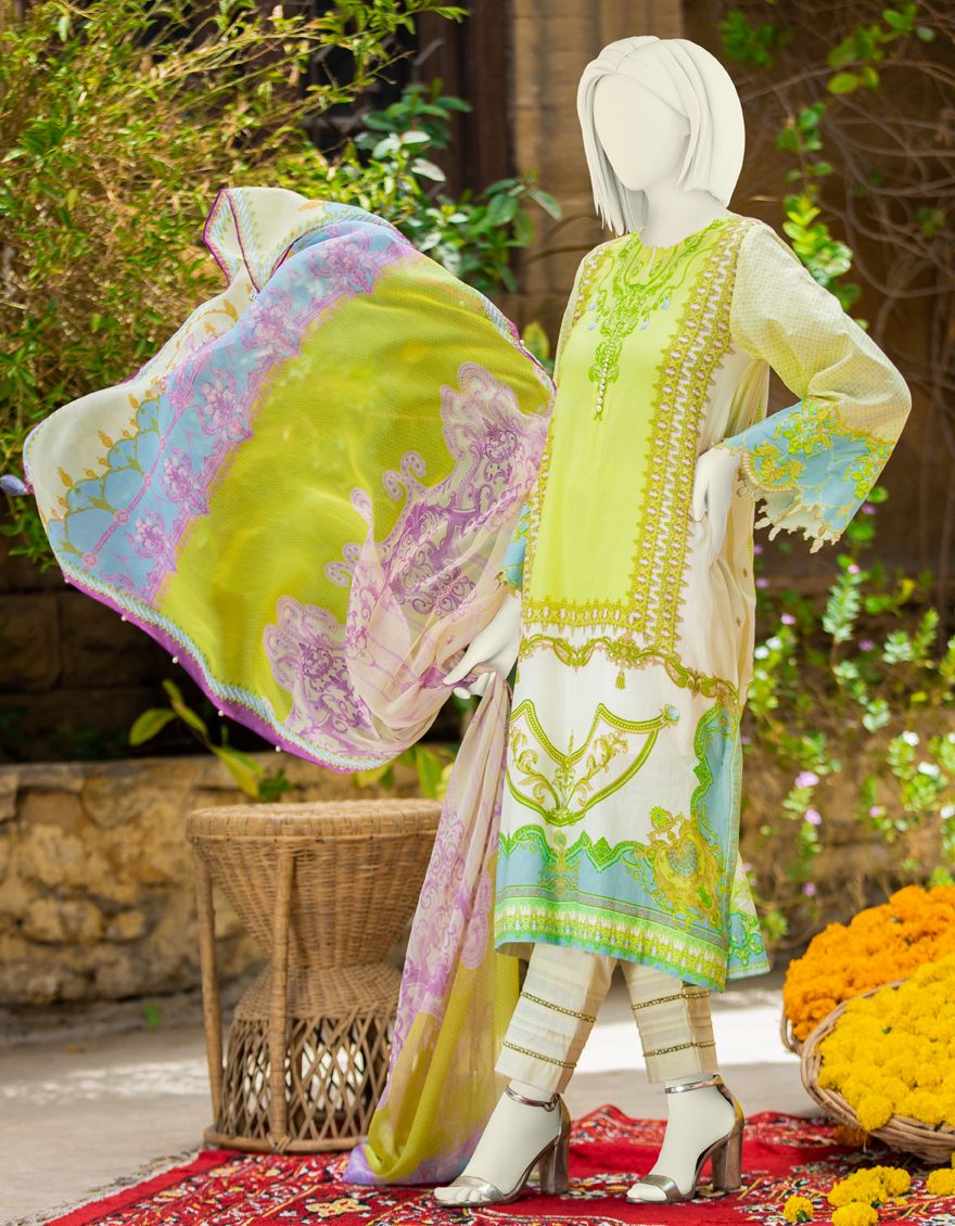 LIGHT MOUVE LAWN 3PC UNSTITCHED | JLAWN-S-US-21-334/B LUXURY