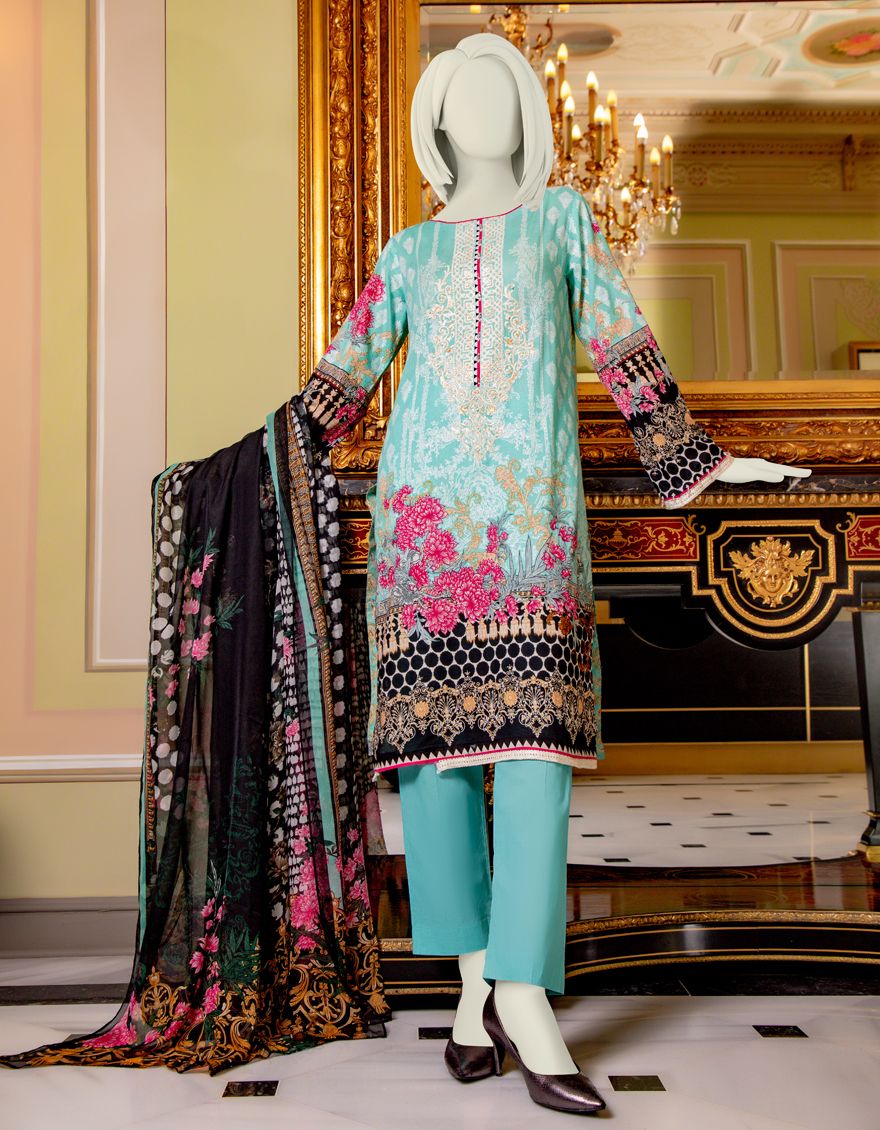 FEROZI LAWN 3PC UNSTITCHED | JLAWN-S-US-21-733 PASTEL HAZE
