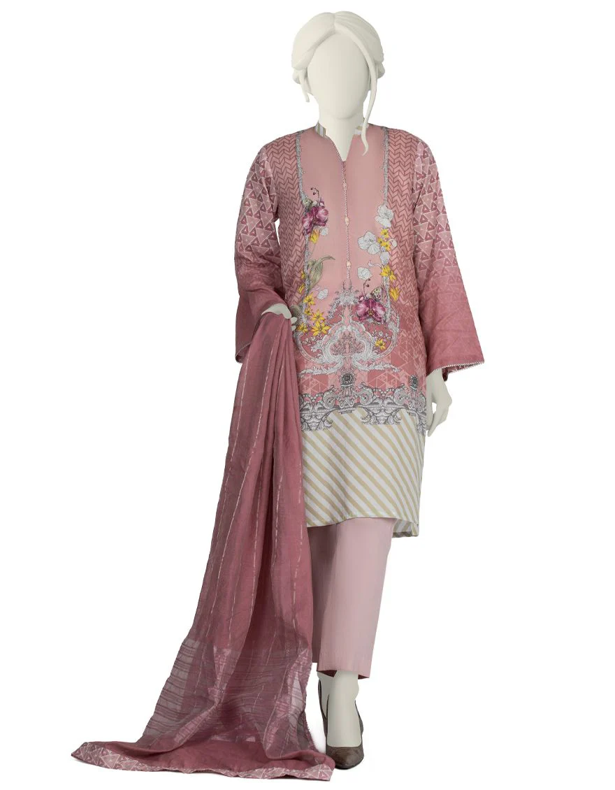 PINK LAWN 3PC STITCHED | JLAWN-S-US-22-024/S FLEECY