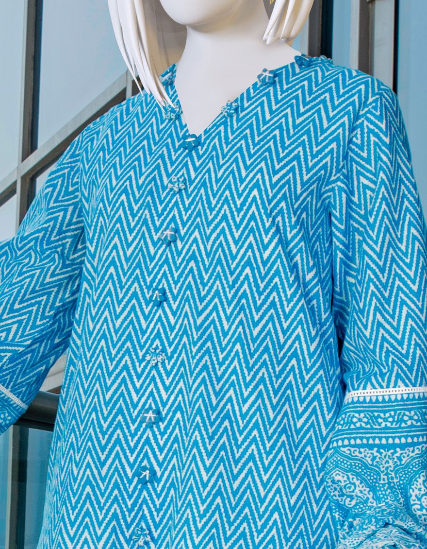 BLUE LAWN 3PC UNSTITCHED | JLAWN-S-US-22-027 HIROTO - Image 2