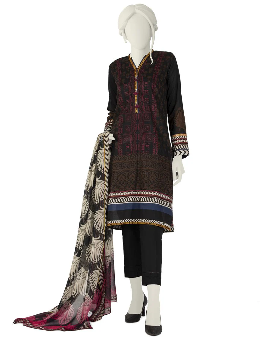 BLACK LAWN 3PC STITCHED | JLAWN-S-US-22-033/S PANKHARI