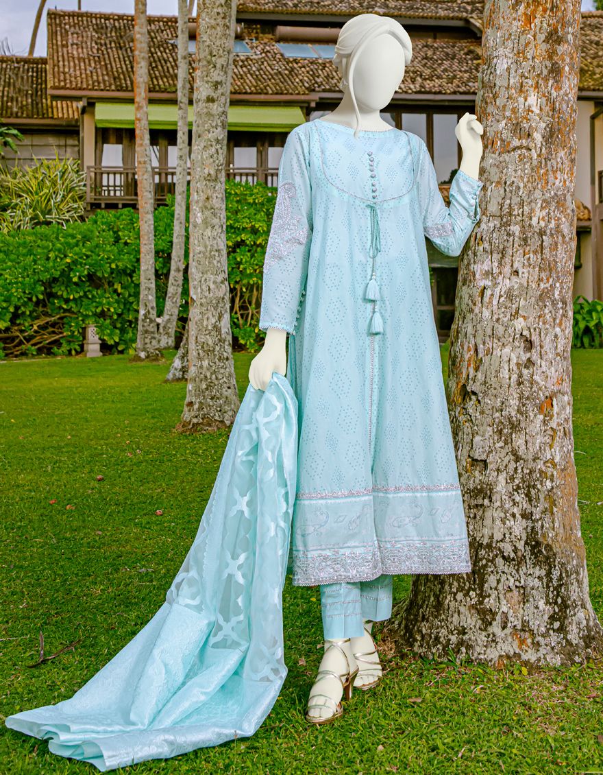 LIME GREEN 3PC UNSTITCHED | JLAWN-S-US-22-052 ASTER