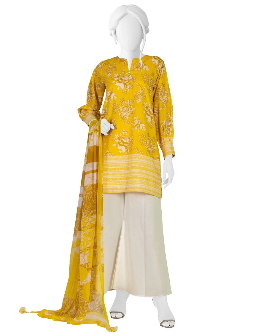 YELLOW 3PC UNSTITCHED | JLAWN-S-US-22-070 RIKU