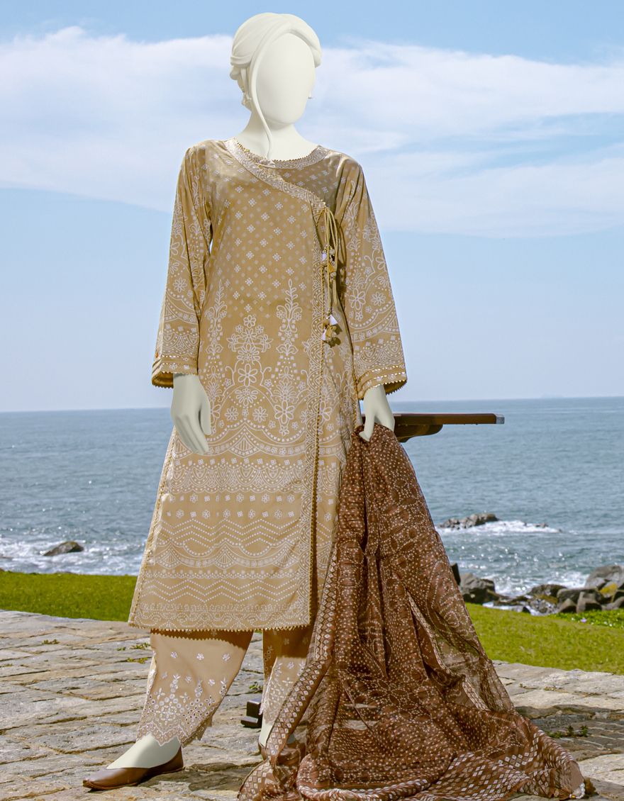 BROWN 3PC UNSTITCHED | JLAWN-S-US-22-168 HAWTHORN