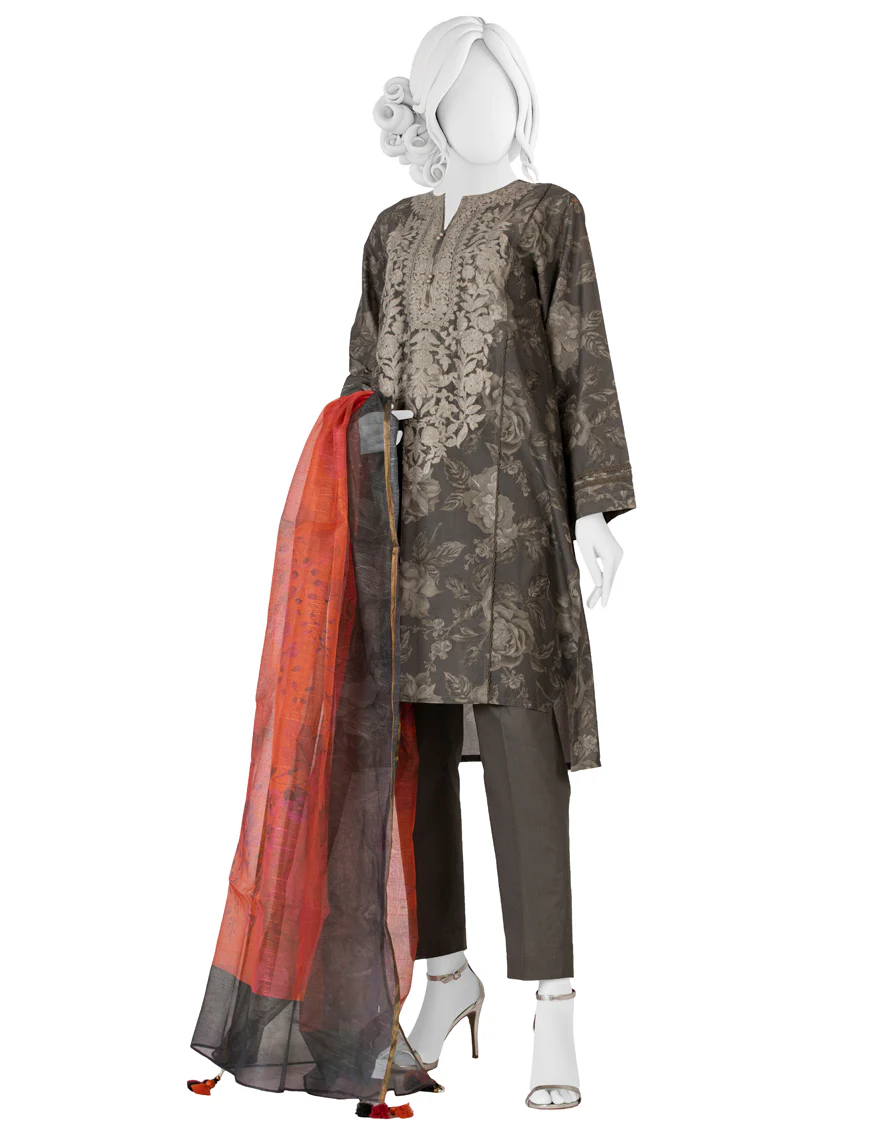 GREY LAWN 3PC UNSTITCHED | JLAWN-S-US-22-178 ELVIS