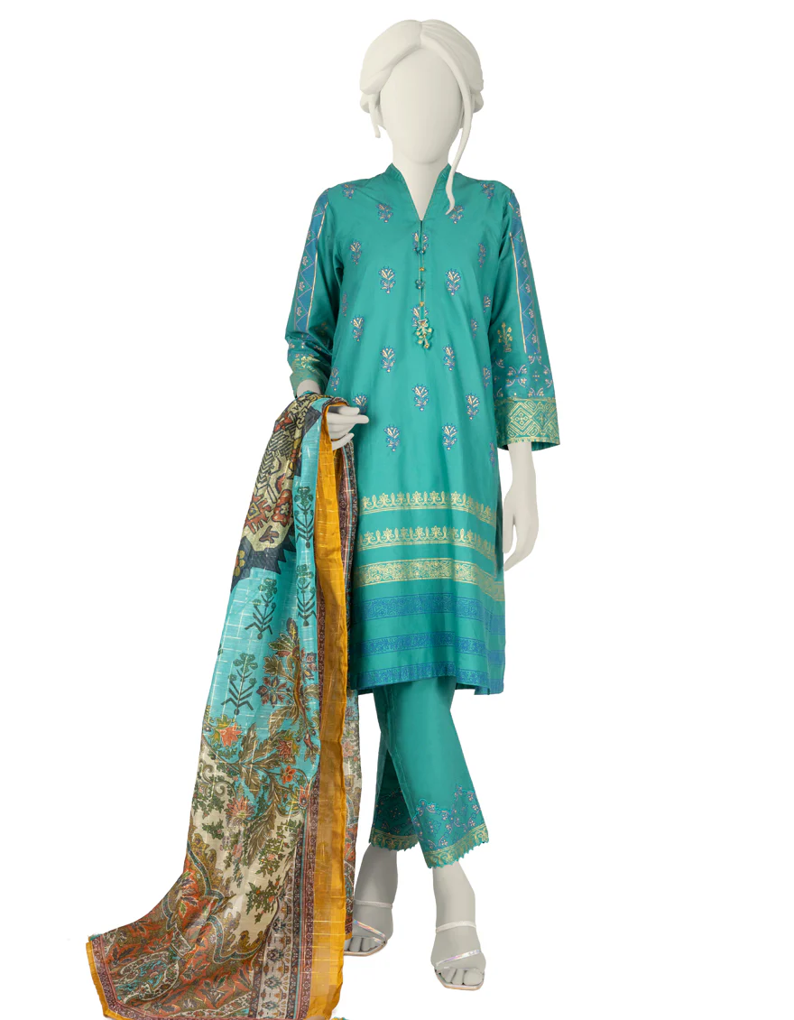 GREEN LAWN 3PC STITCHED | JLAWN-S-US-22-213/S HUDA