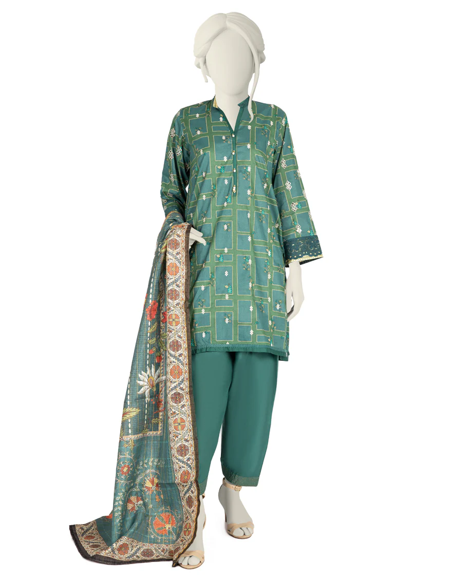 GREEN LAWN 3PC STITCHED | JLAWN-S-US-22-234/S IFA