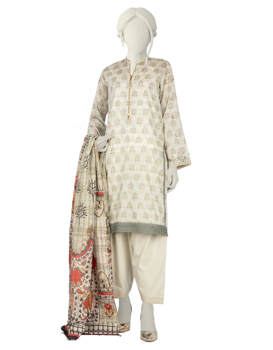 LIGHT GREEN LAWN 3PC STITCHED | JLAWN-S-US-22-236/S ZAINA