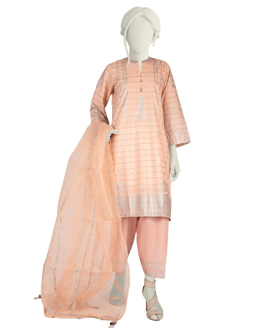 PEACH ZARI 3PC STITCHED | JLAWN-S-US-22-266/S STARLA