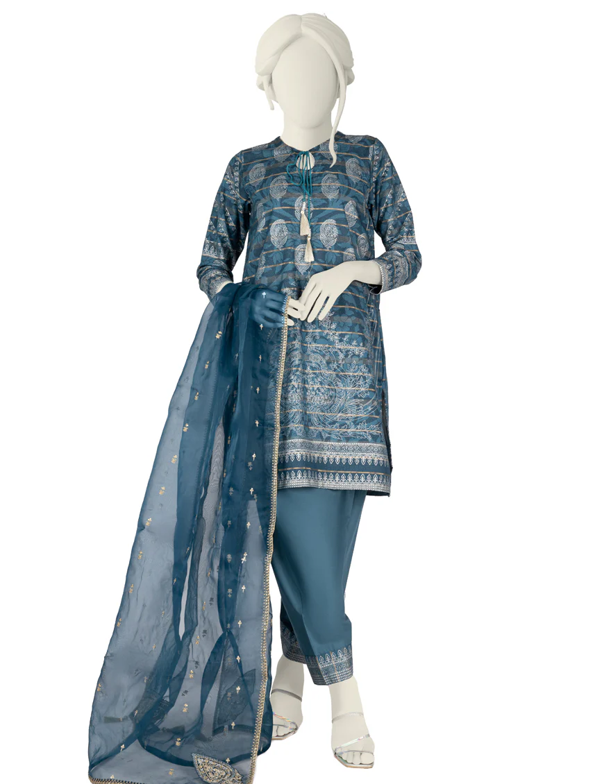 BLUE ZARI 3PC STITCHED | JLAWN-S-US-22-269/S NEIRIN