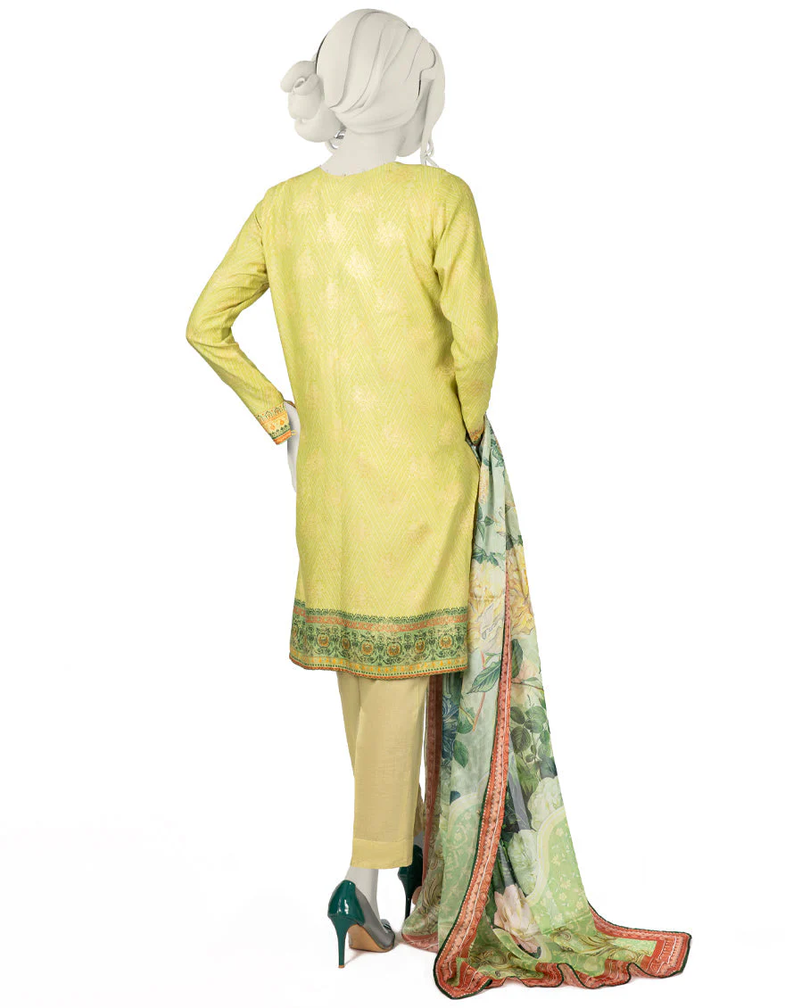 GREEN JACQUARD 3PC UNSTITCHED | JLAWN-S-US-22-289 RANGEEN - Image 2