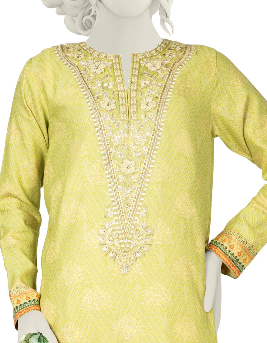 GREEN JACQUARD 3PC UNSTITCHED | JLAWN-S-US-22-289 RANGEEN - Image 3