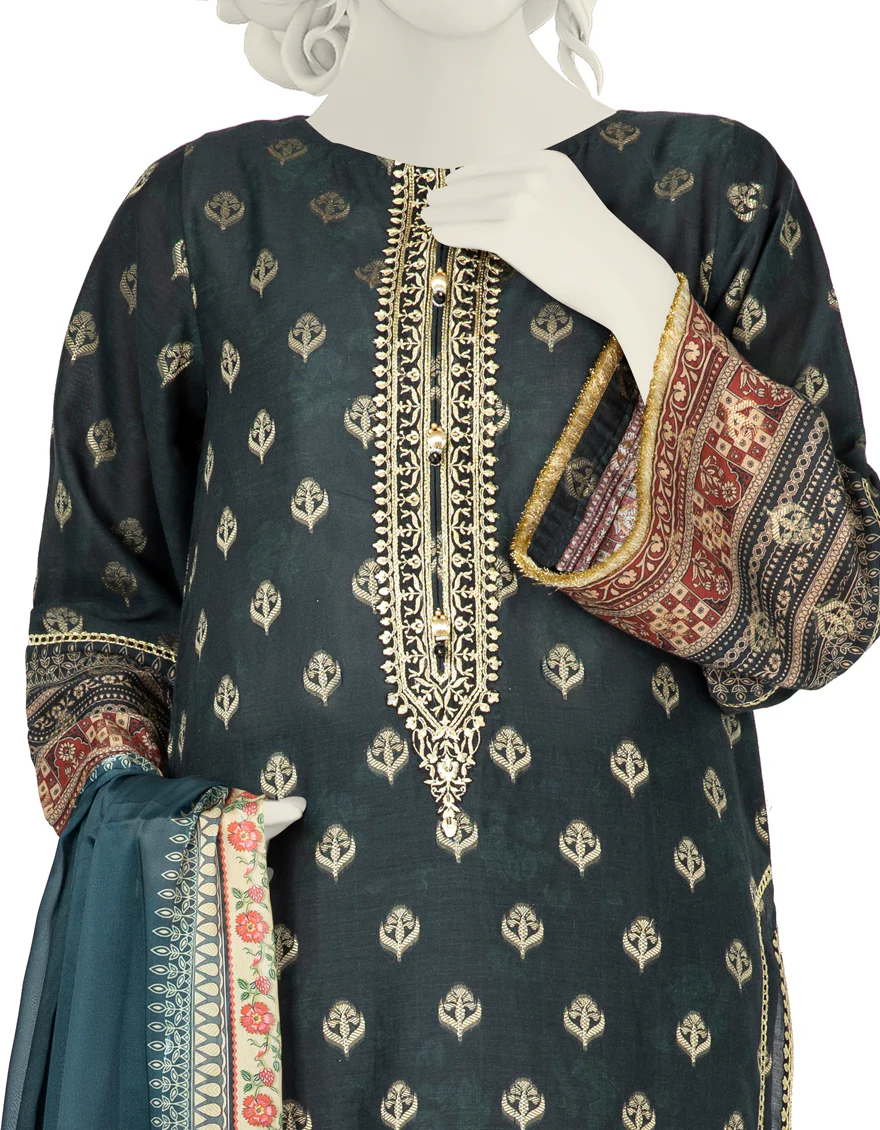 BLACK JACQUARD 3PC STITCHED | JLAWN-S-US-22-290/S RAINAH - Image 2