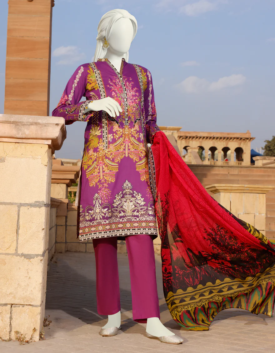 PURPLE LAWN 3PC UNSTITCHED | JLAWN-S-US-22-299 HUSKY (22-2012)