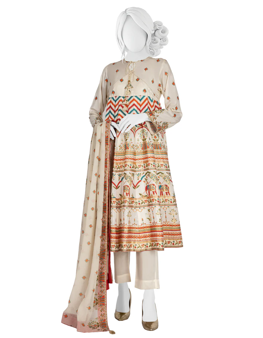 OFF WHITE LAWN 3PC STITCHED | JLAWN-S-US-22-309/S OFF WHITE