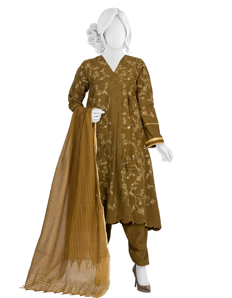 MEHNDI LAWN 3PC UNSTITCHED | JLAWN-S-US-22-360 EMK-015