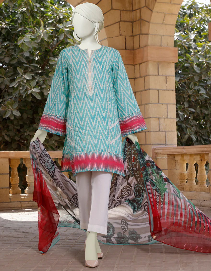 OFF WHITE-FEROZI LAWN 3PC UNSTITCHED | JLAWN-S-US-22-375 IKKAT VIBES