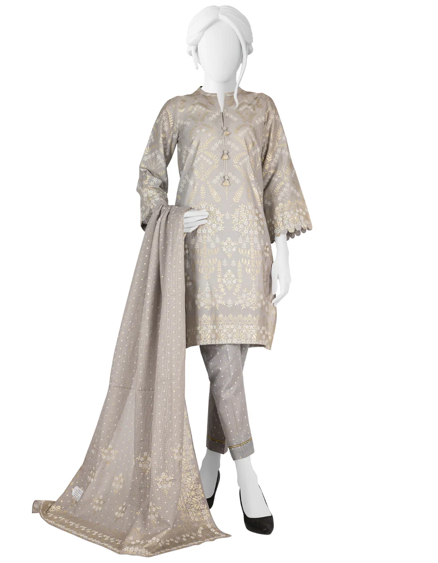 GREY LAWN 3PC STITCHED | JLAWN-S-US-22-409/S ASHJAAR