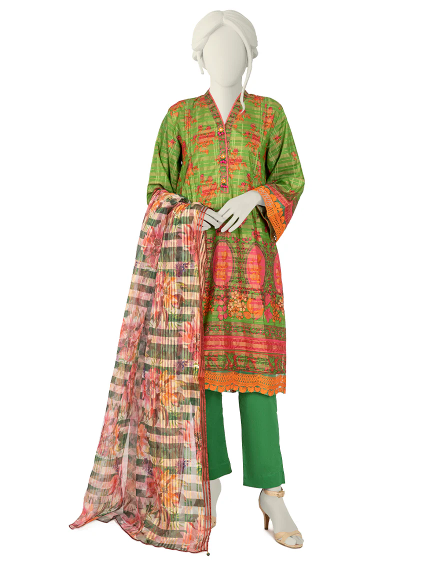 GREEN LAWN 3PC STITCHED | JLAWN-S-US-22-414/S MINTY