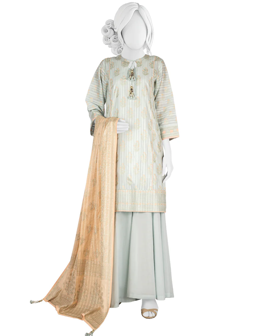 SKY BLUE LAWN 3PC UNSTITCHED | JLAWN-S-US-22-419 MOIRA