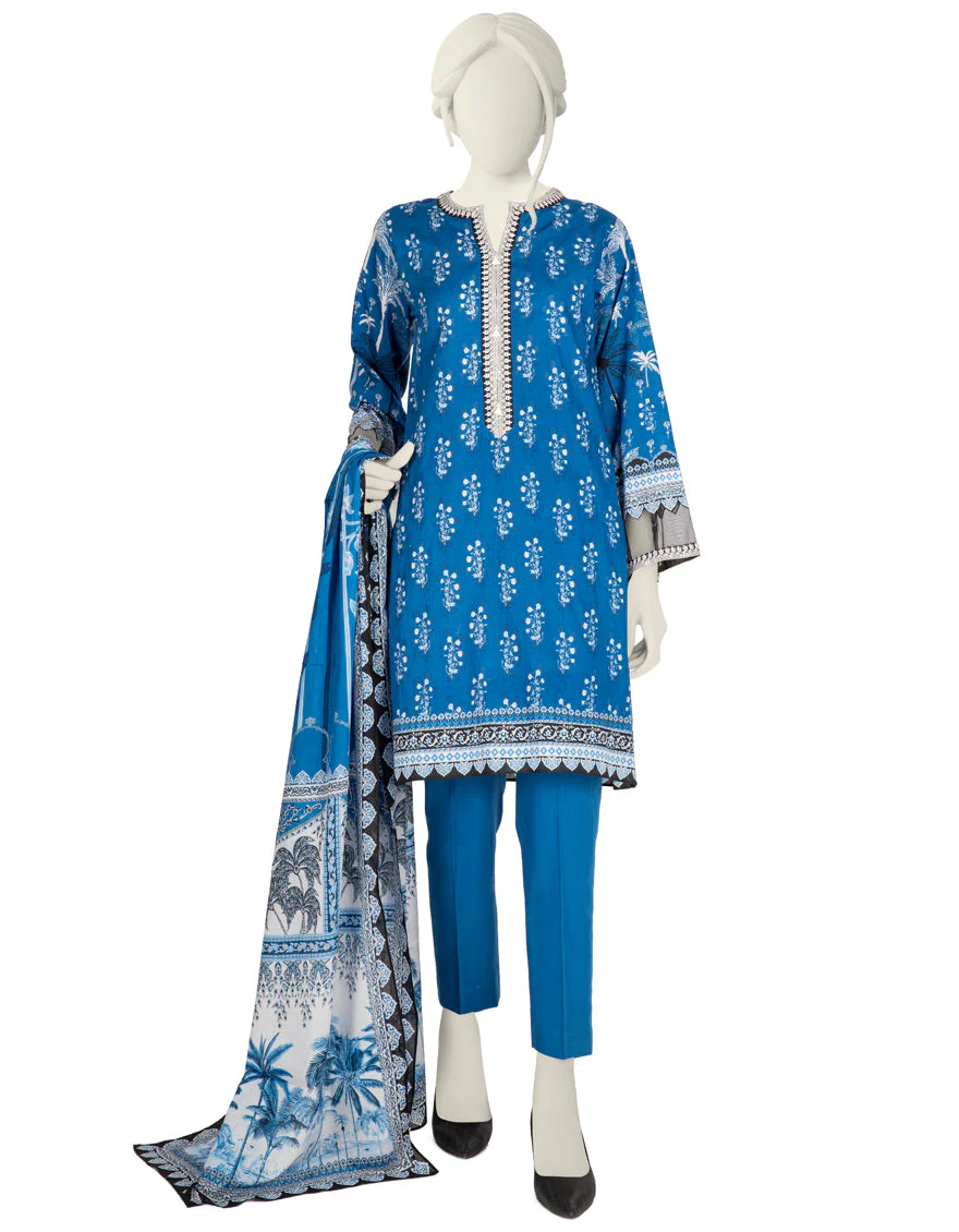 BLUE LAWN 3PC STITCHED | JLAWN-S-US-22-429/S AZRAQ