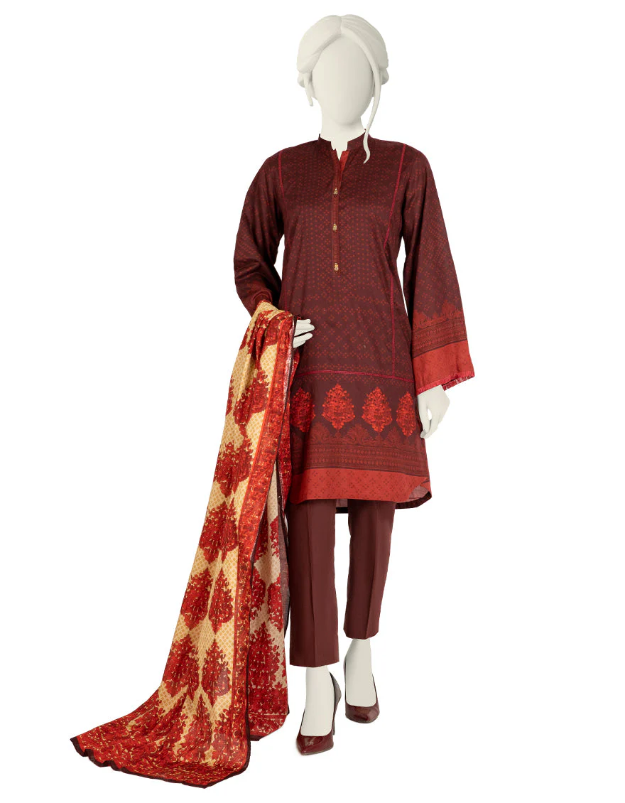 DARK MAROON LAWN 3PC STITCHED | JLAWN-S-US-22-432/S KILIG