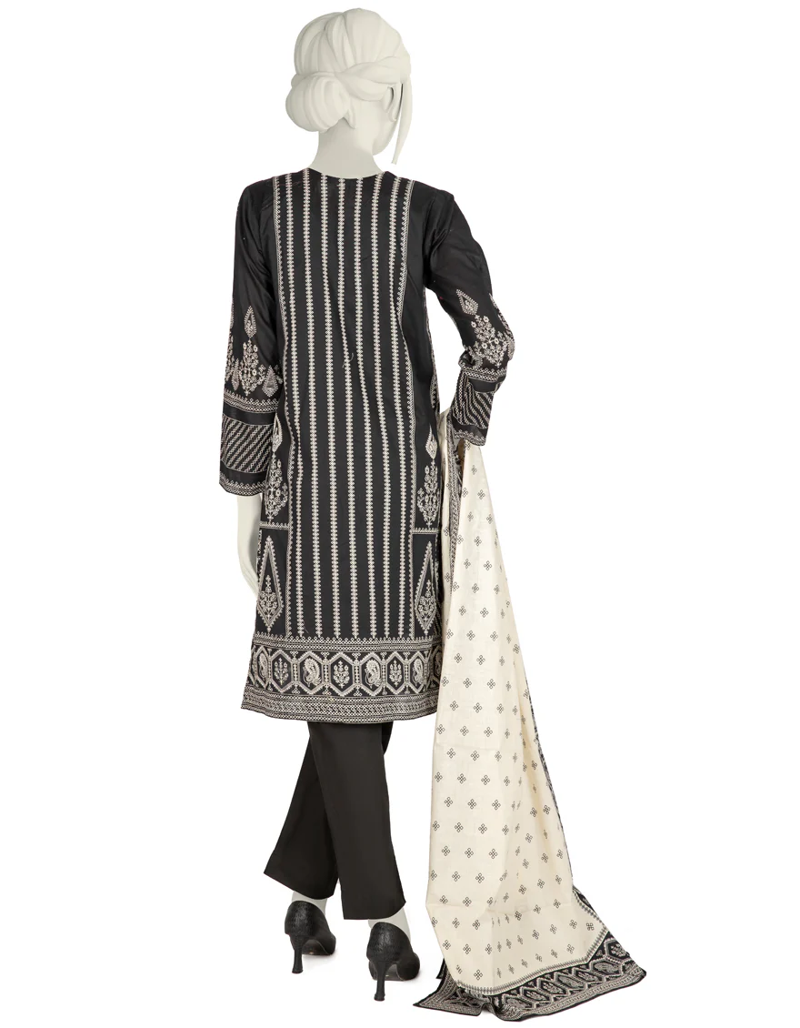 BLACK LAWN 3PC STITCHED | JLAWN-S-US-22-433/S CALIGO - Image 5
