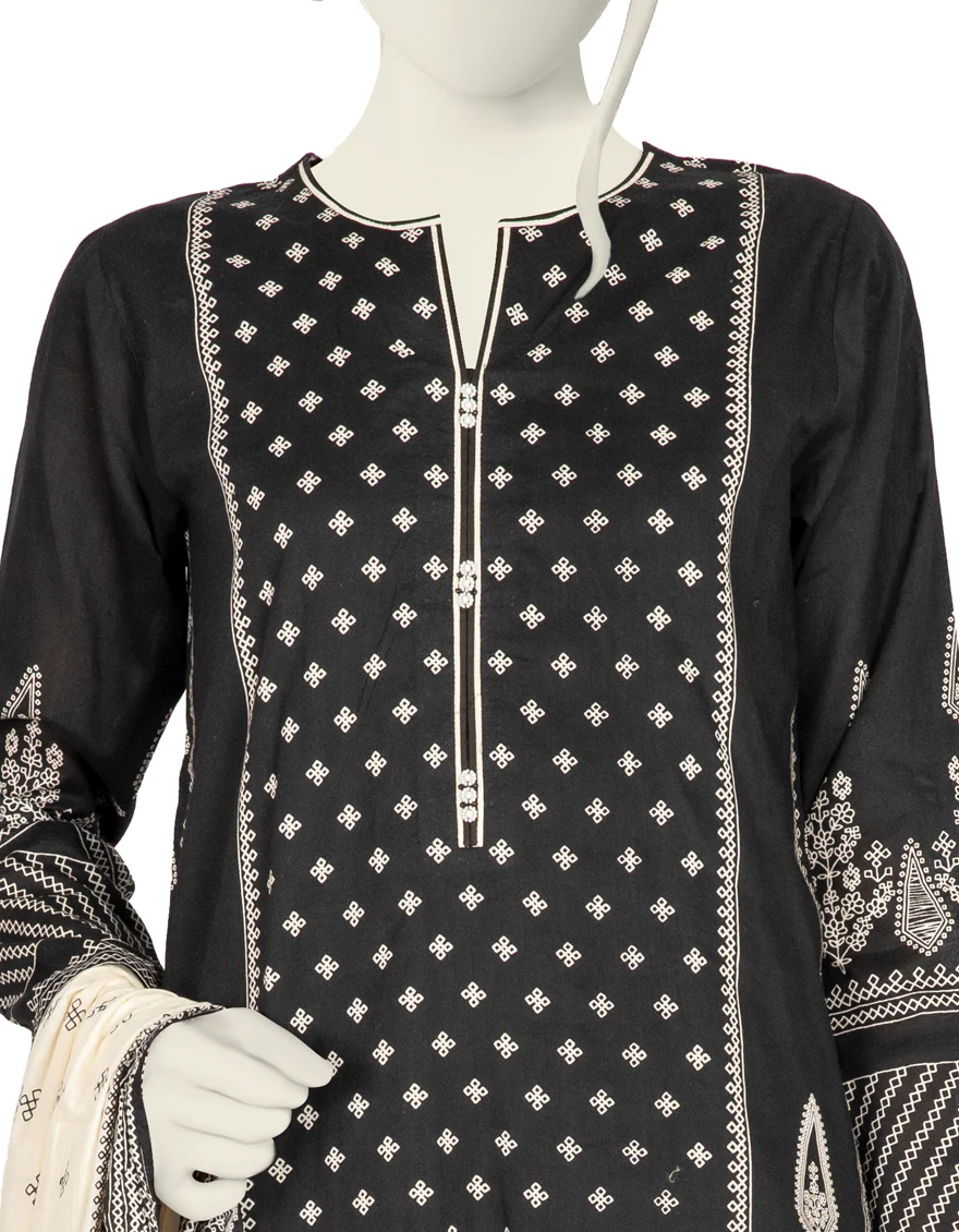 BLACK LAWN 3PC STITCHED | JLAWN-S-US-22-433/S CALIGO - Image 6