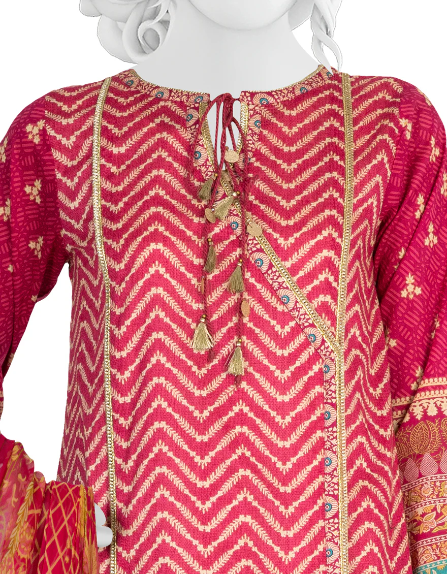 PINK LAWN 3PC STITCHED | JLAWN-S-US-22-436/S FUSCHIA - Image 3