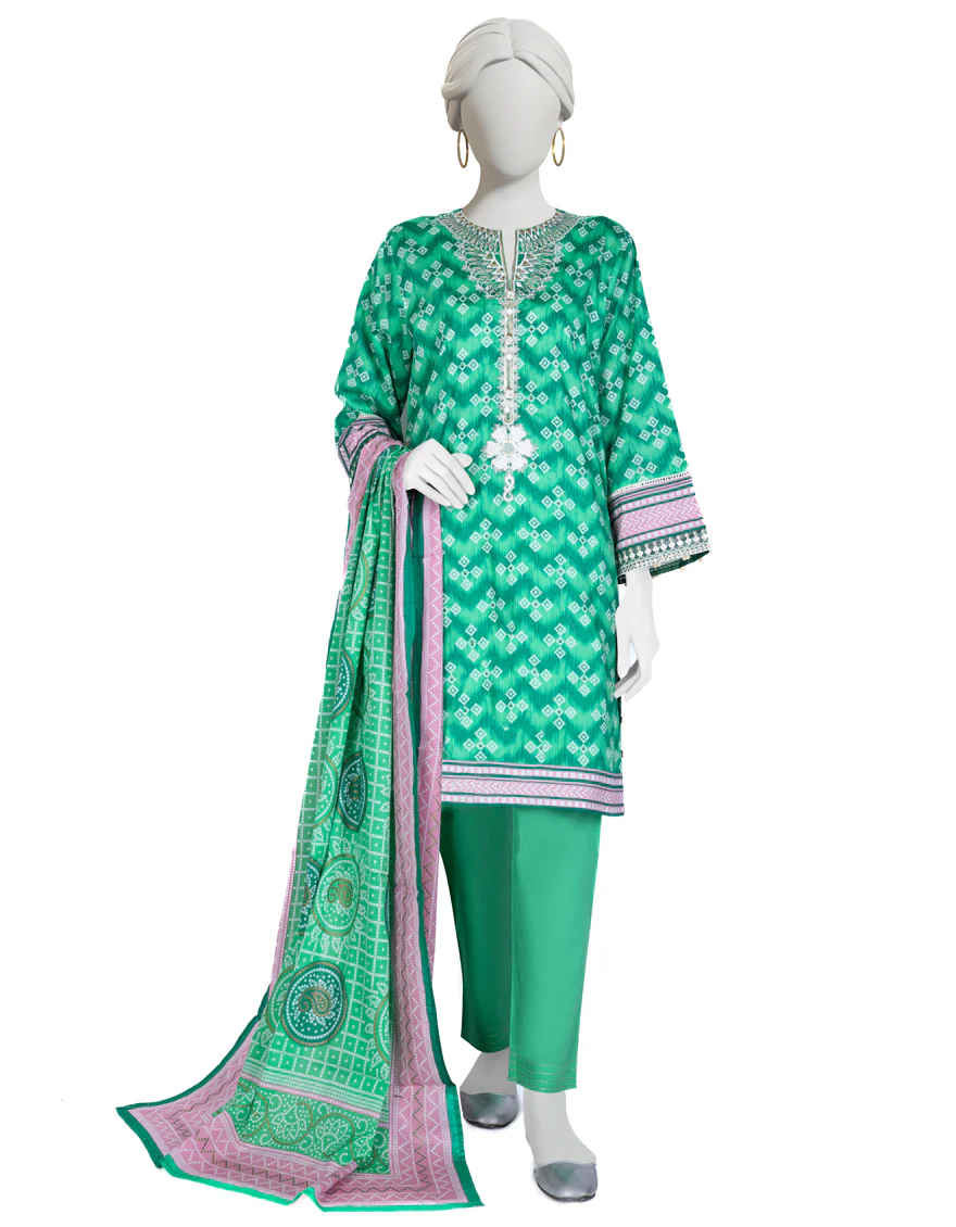 GREEN LAWN 3PC STITCHED | JLAWN-S-US-23-016/S MOR-638