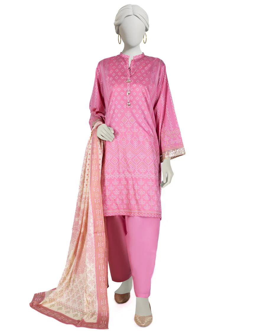 PINK LAWN 3PC STITCHED | JLAWN-S-US-23-025/S ANGELFOOD