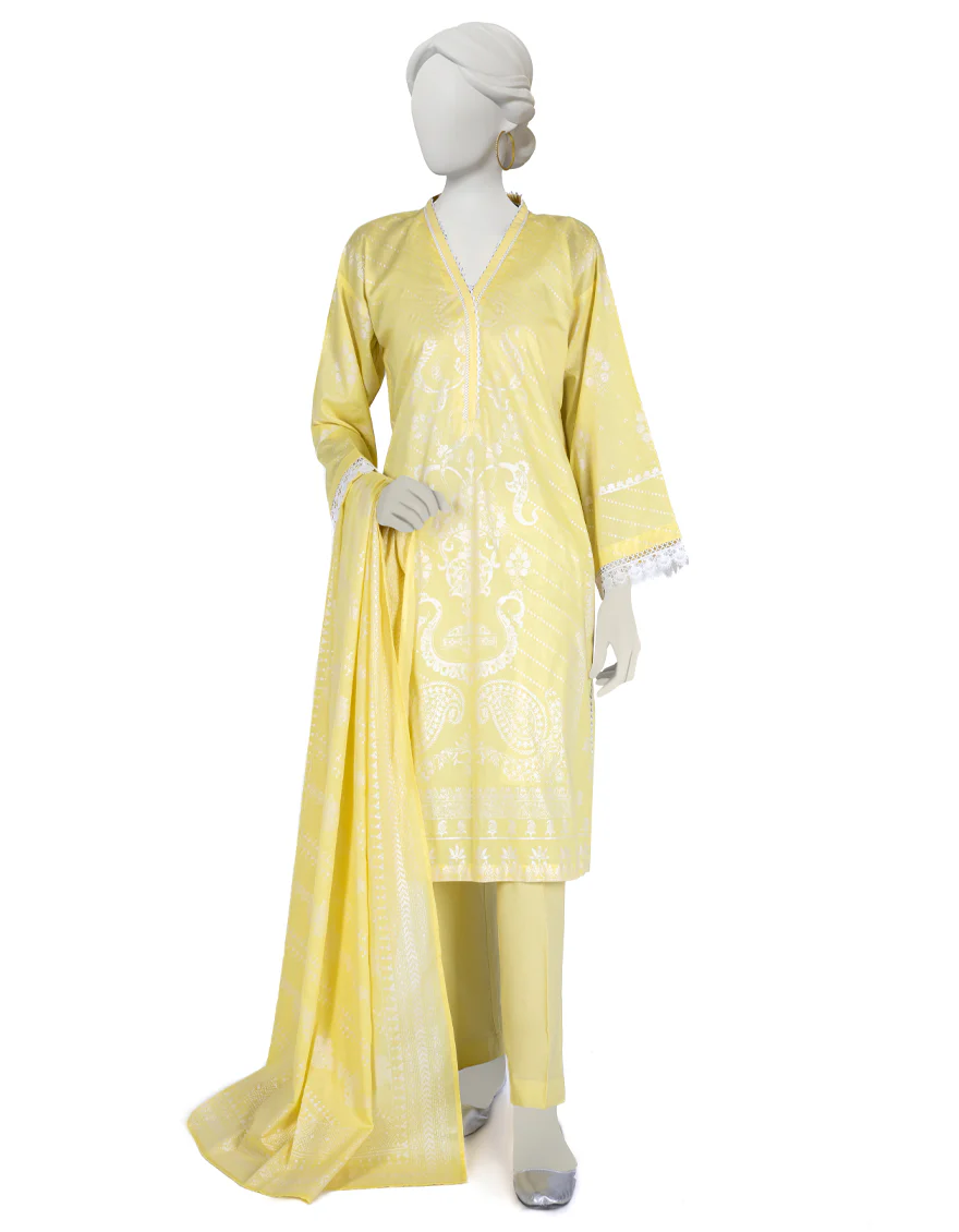LIME LAWN 3PC STITCHED | JLAWN-S-US-23-034/S AMAYA