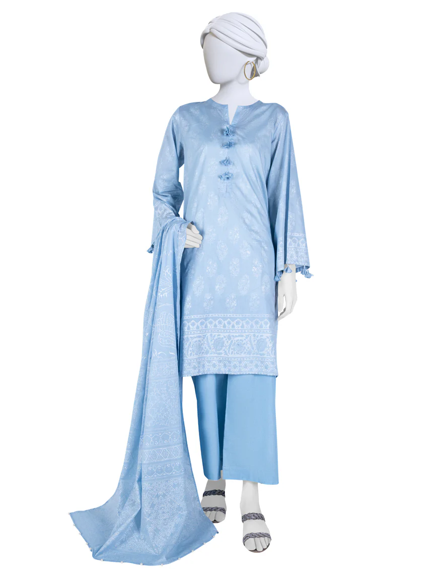 LIGHT BLUE LAWN 3PC STITCHED | JLAWN-S-US-23-036/S NOUR