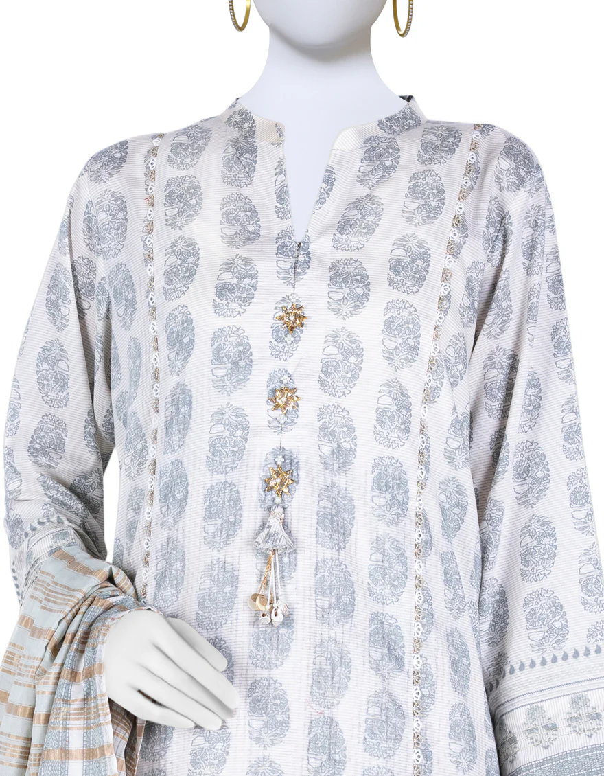 SKY BLUE LAWN 3PC STITCHED | JLAWN-S-US-23-053/S ZEYNEL - Image 3