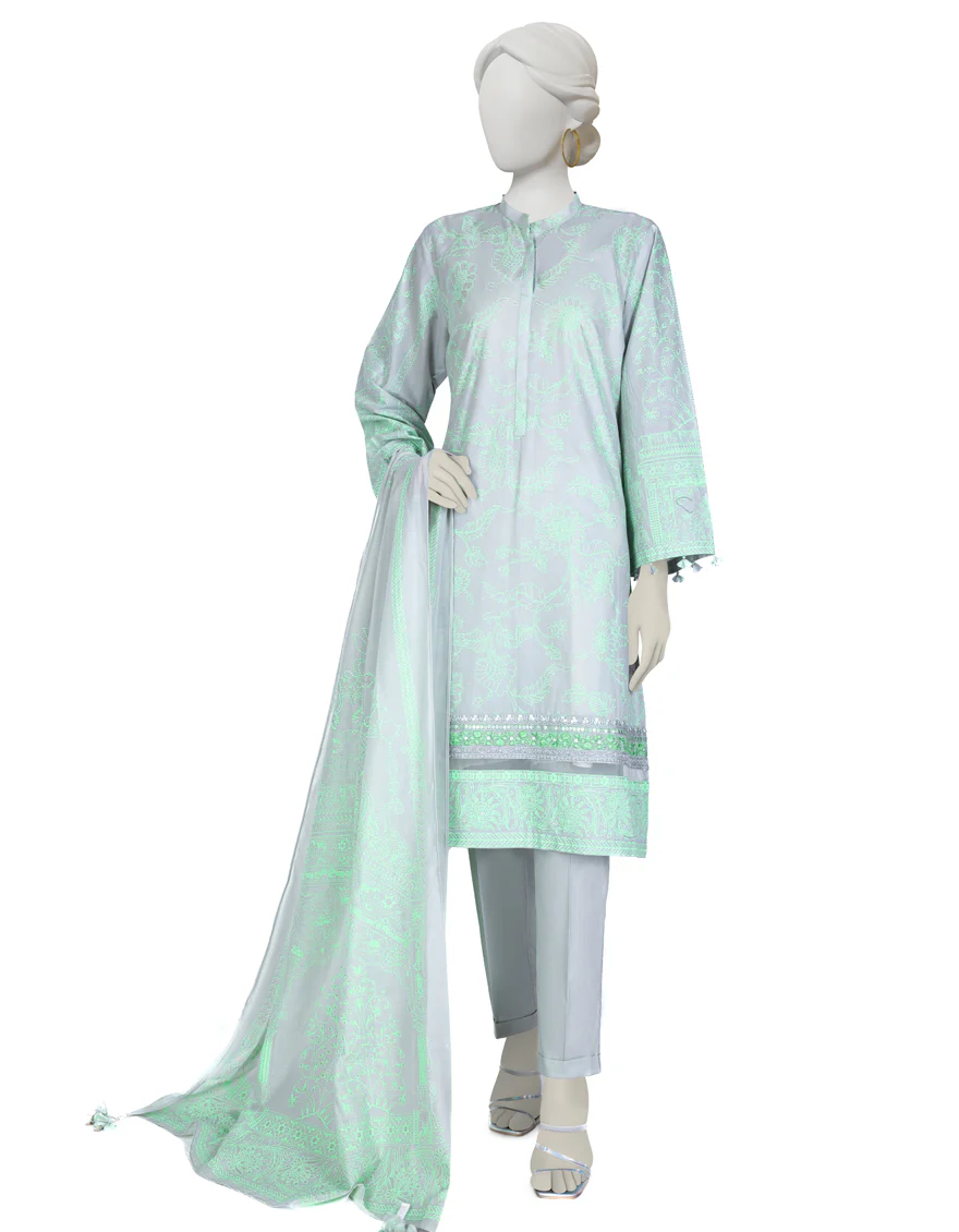 GREEN LAWN 3PC STITCHED | JLAWN-S-US-23-058/S VERDE