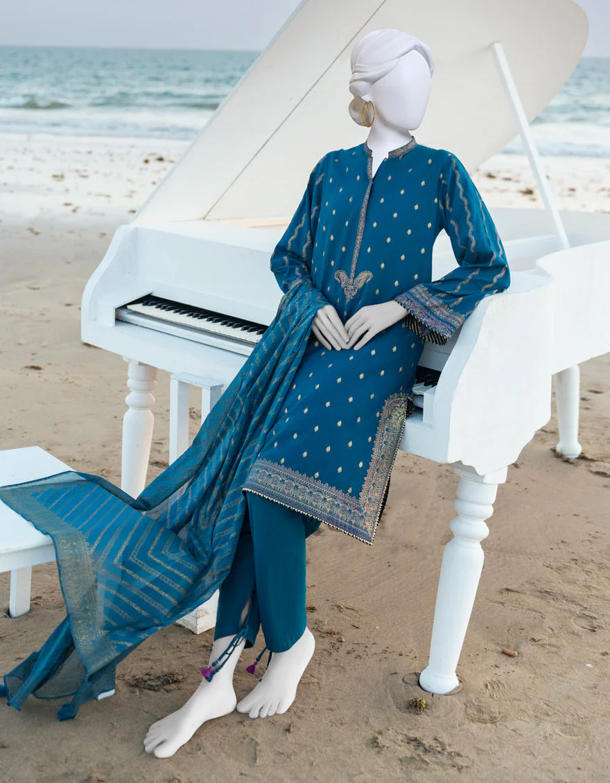 BLUE LAWN 3PC STITCHED | JLAWN-S-US-23-158/S BLUE BERRY