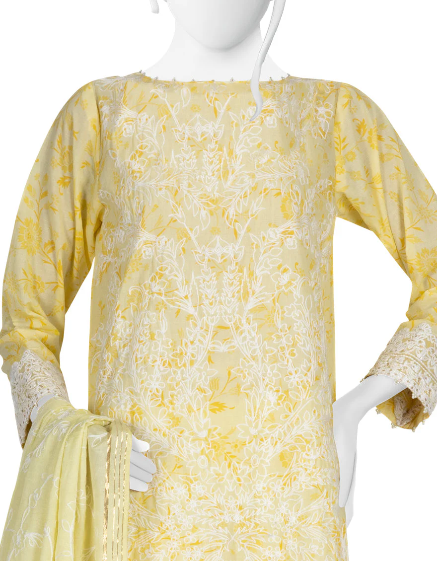 YELLOW LAWN 3PC STITCHED | JLAWN-S-US-23-177/S ATLAS - Image 3