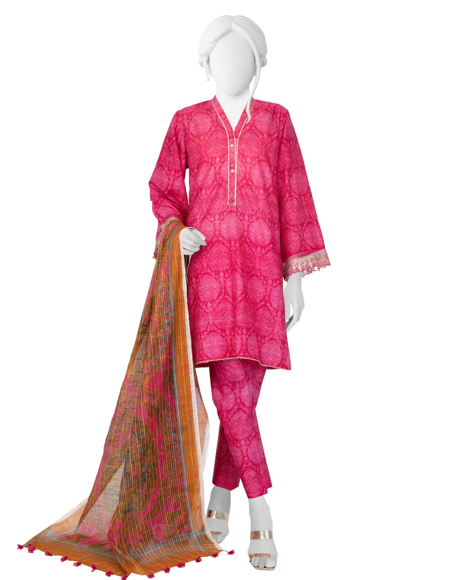 PINK LAWN 3PC STITCHED | JLAWN-S-US-23-191/S ISSAL