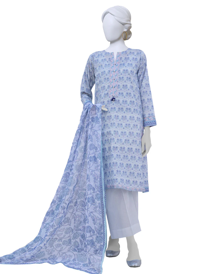 BLUE LAWN 3PC STITCHED | JLAWN-S-US-23-204/S BREEZE